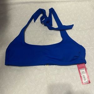 NWT Vibrant Blue Bikini top with halter tie